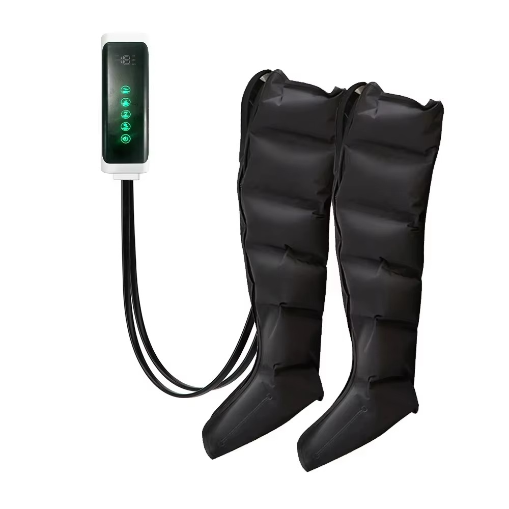 Air Compression Leg Massager Boots – Full Leg Circulation Recovery System with 6 Airbags, 3 Modes & Adjustable Pressure